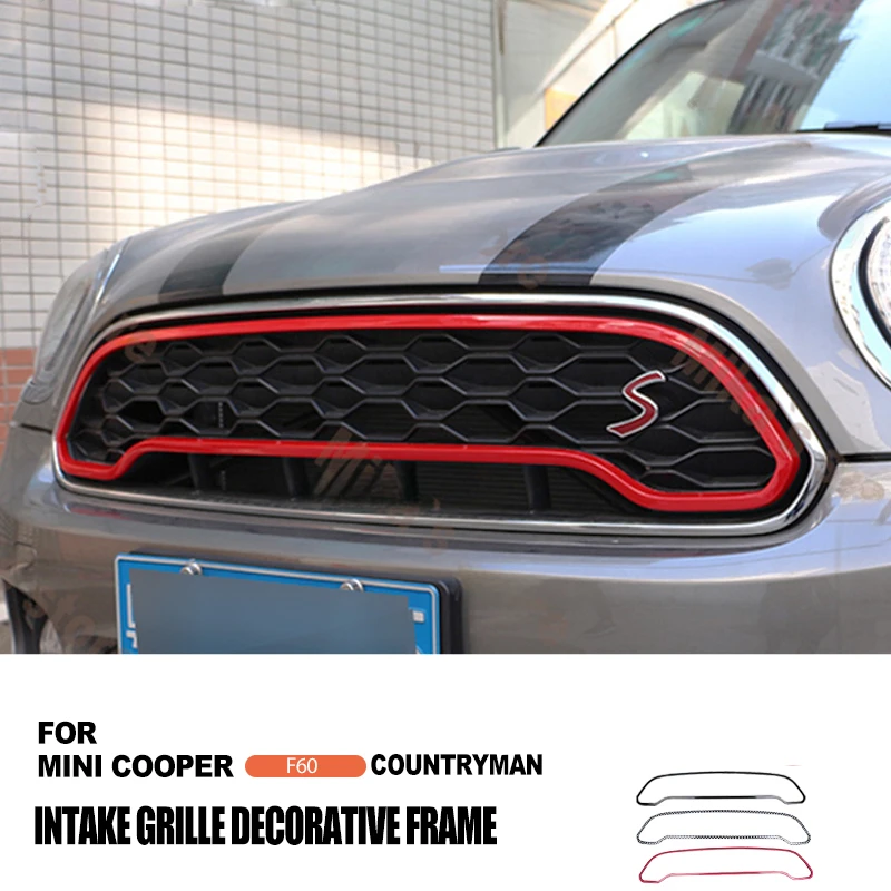 

For Mini Cooper S F60 Countryman Accessories Decoration Car-Styling Outdoor Front Grille Stripe Frame Trim Cover Sticker