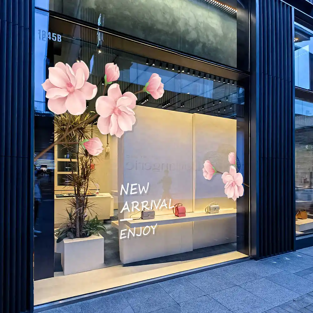 QiAds индивидуальная весенняя романтическая нашивка на окно с цветком вишни