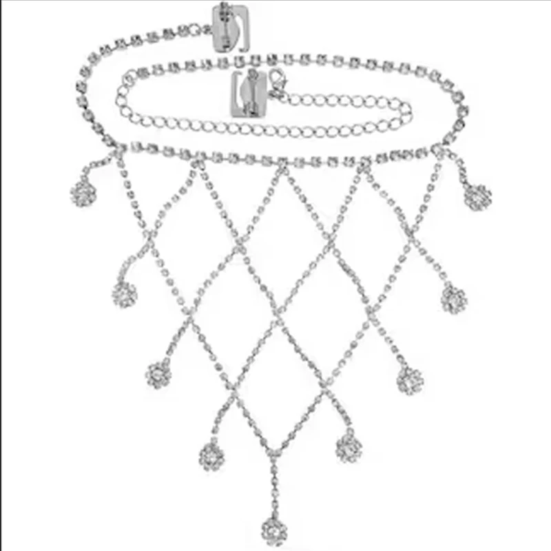 

Fashion Rhinestone Mesh Shoulder Chain Bridal Wedding Accessories Women Jewelry Rhinestone Holiday Accessories