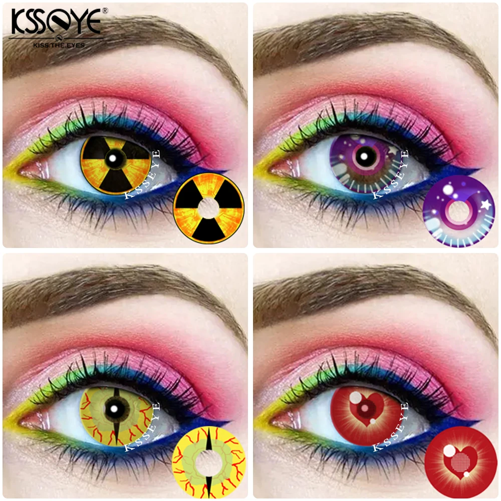 

2 шт./пара, цветные контактные линзы для косплея