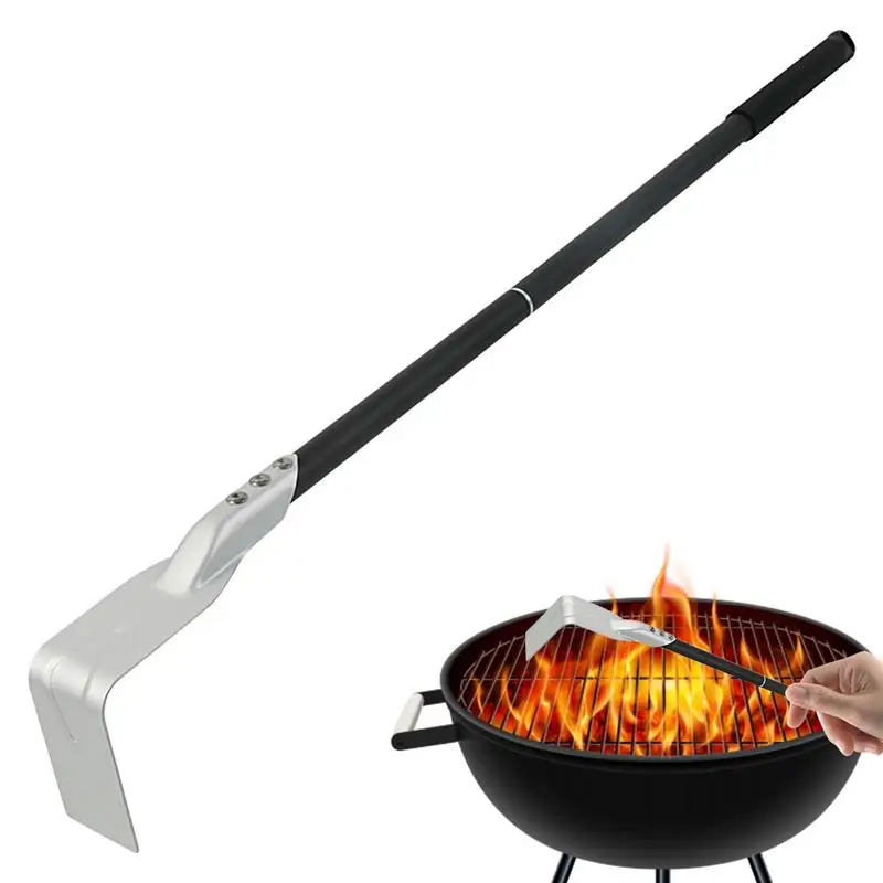 

BBQ Ash Tool Poker Charcoal Kettle Grill Pizza Oven Ash Rake BBQ Cleaner Poker Scraper For Pizza Oven For Fireplace Stove Grill