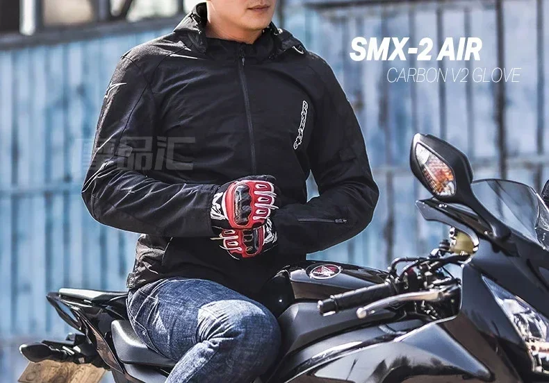 Фото Оригинальные мотоциклетные перчатки SMX-2 V2 из углеродного волокна, дышащие перчатки для мотокросса, жесткие перчатки с сенсорным экраном для грязевого велосипеда, мото №5