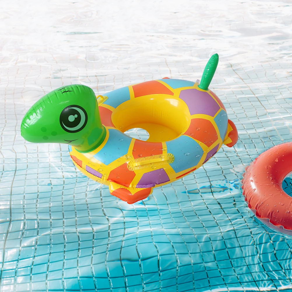 

Baby Inflatable Swimming Turtle Ring Seat Circle Cartoon Pool Float Toy with Sunshade Baby Seat Swimming Pool Toys Party