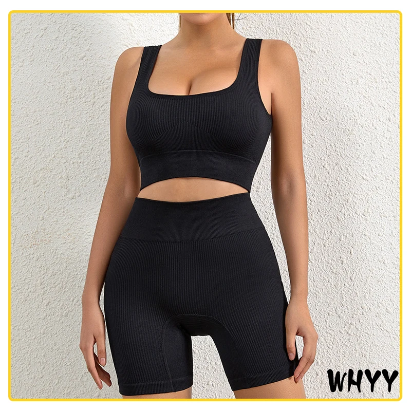 

WHYY Seamless Women Yoga Set Sports Bra Sports Shorts Fitness Wear Outfit 2 Piece Gym Yoga Sets Workout Suits