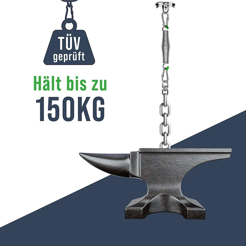 

Suspension Hanging Chair Set,Punch Bag Holder,Ceiling Hook + Stainless Steel Spring Hanging Chair 360° Rotatable