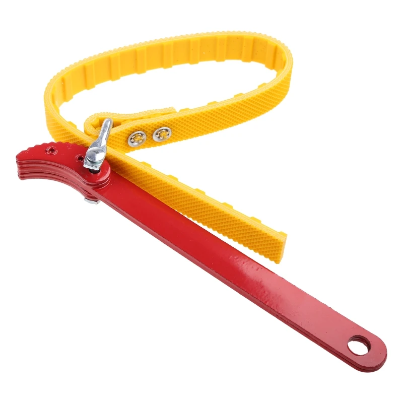 

Universal Strap Wrench Car Filter Repair Removal Belt Performance Tool Multi-Purpose Steel Handle Red