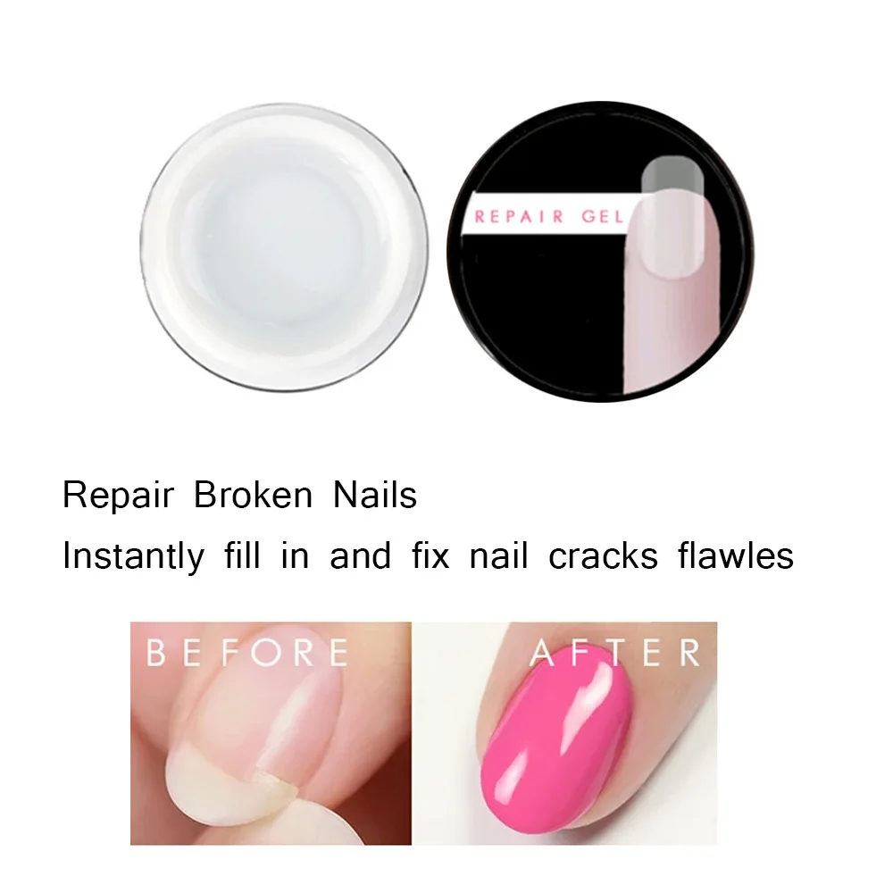 

New Nail Repair Kit Nail Lengthening Glue Fiber Kit Burst Nail Glue Nail Fiber Immediately Fill and Repair Nail Cracks and Flaws