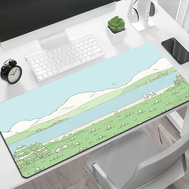 Большой коврик для мыши HD Green Savannas резиновая нескользящая подушка офиса