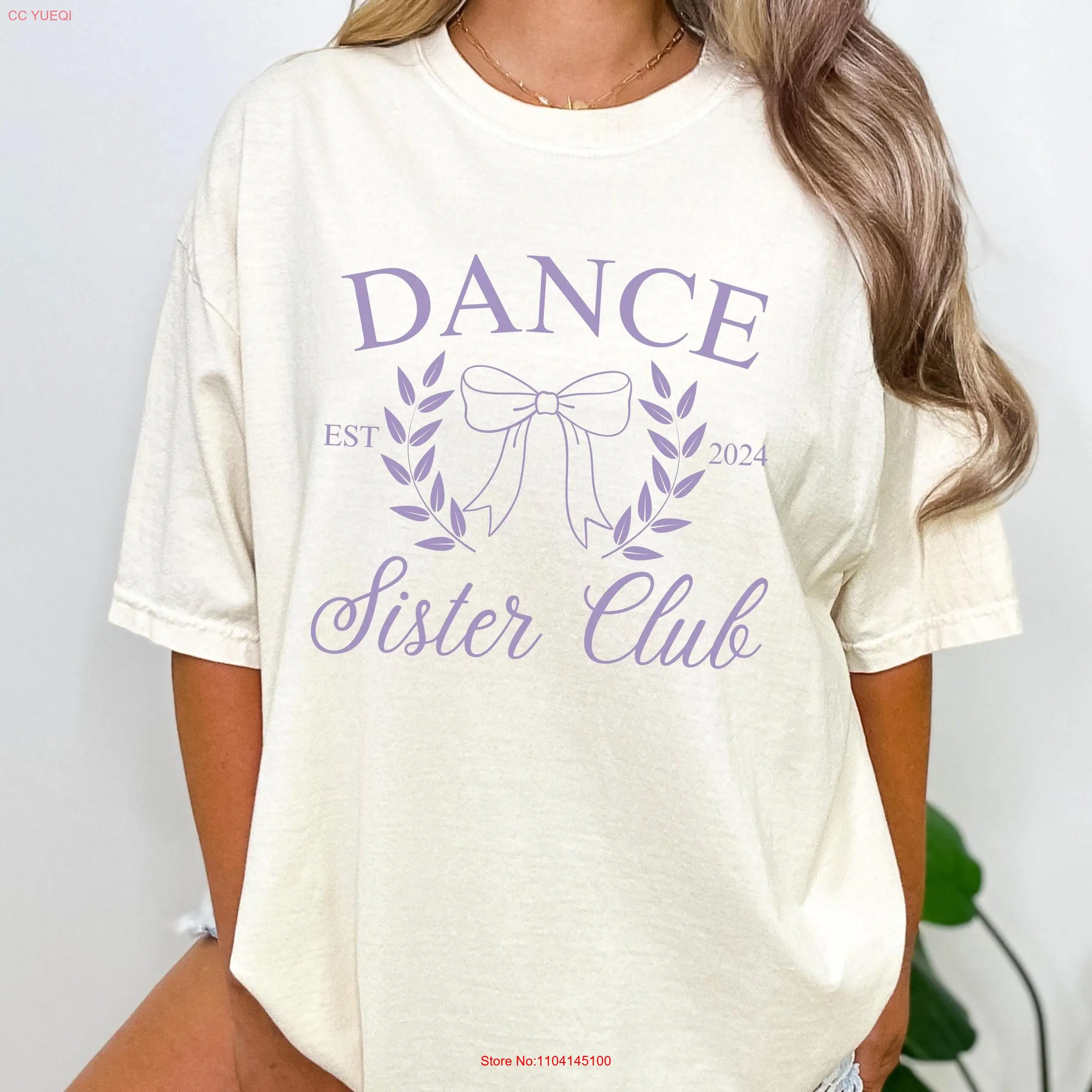 Футболка Comfort Colors Dance Sister Club Balletcore Pink Bow Dancer Social с длинными или короткими рукавами