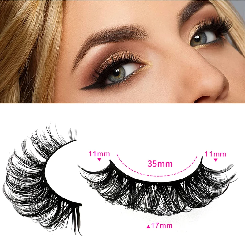FAIRYTIS DD Curl 3 Pairs Soft Natural False Eyelashes Russian Volumes 3D Fluffy Faux Mink Lashes Reusable Fake Extension