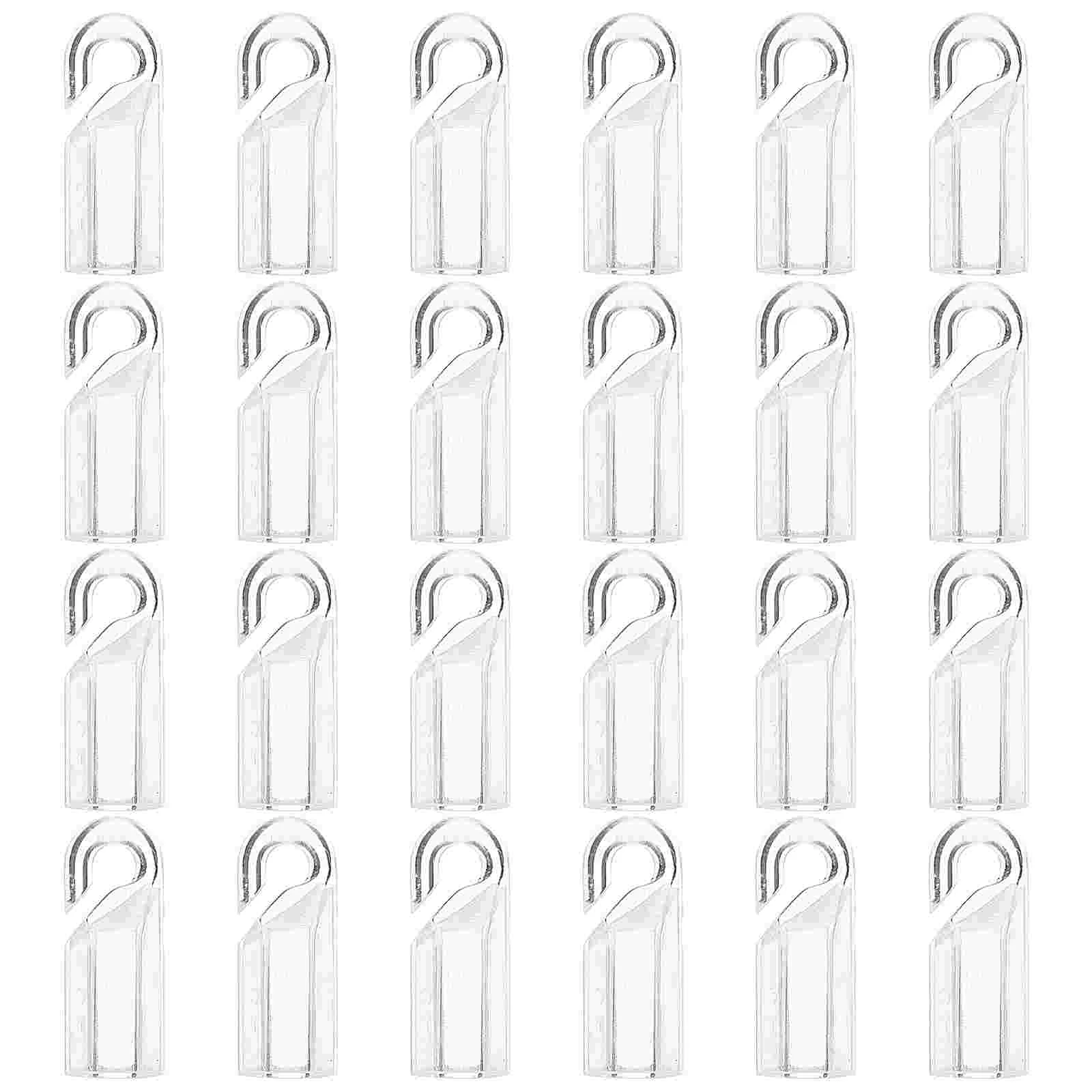 

24 Pcs Venetian Blind Handle Hook Accessory Wand Caps Plastic White Hangers Tip Replacement Hangers Parts Blinds Rod