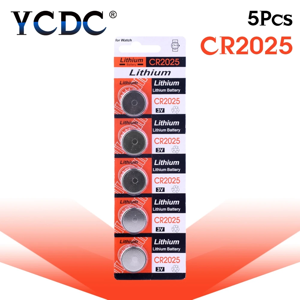 YCDC 5 шт. CR2025 кнопочные батареи DL2025 BR2025 KCR2025 литиевая монетная батарея 3 в CR 2025 для