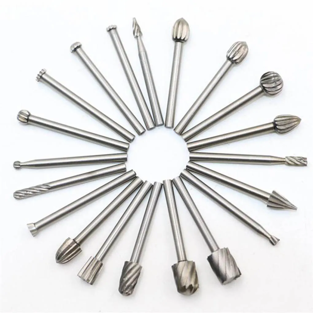 

New 20pcs Rotary Rasp Bit Woodworking Grinding Drill Bit 3mm Shank High-speed Steel Wood Rasp Bit