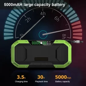 hand crank radio receiver camping hiking portable flashlight bluetooth compatible emergency phone charger black free global shipping