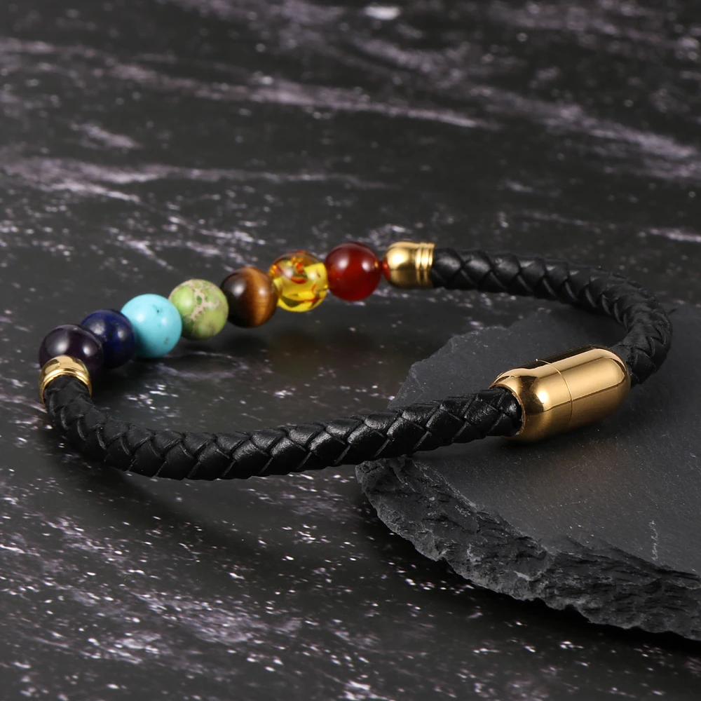 Мужские и женские браслеты из натурального камня 7 чакр для йоги радиестезии