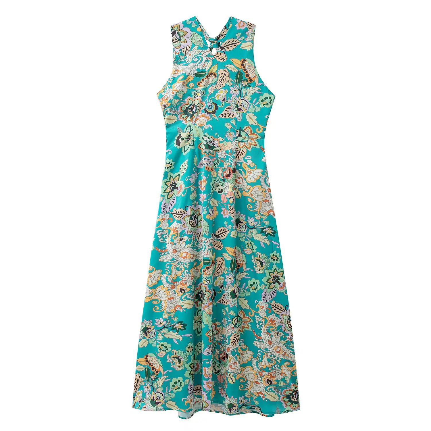 

PB & ZA2022 Spring/Summer New women's clothing fashion color temperament close-fitting beach style flower print long dress