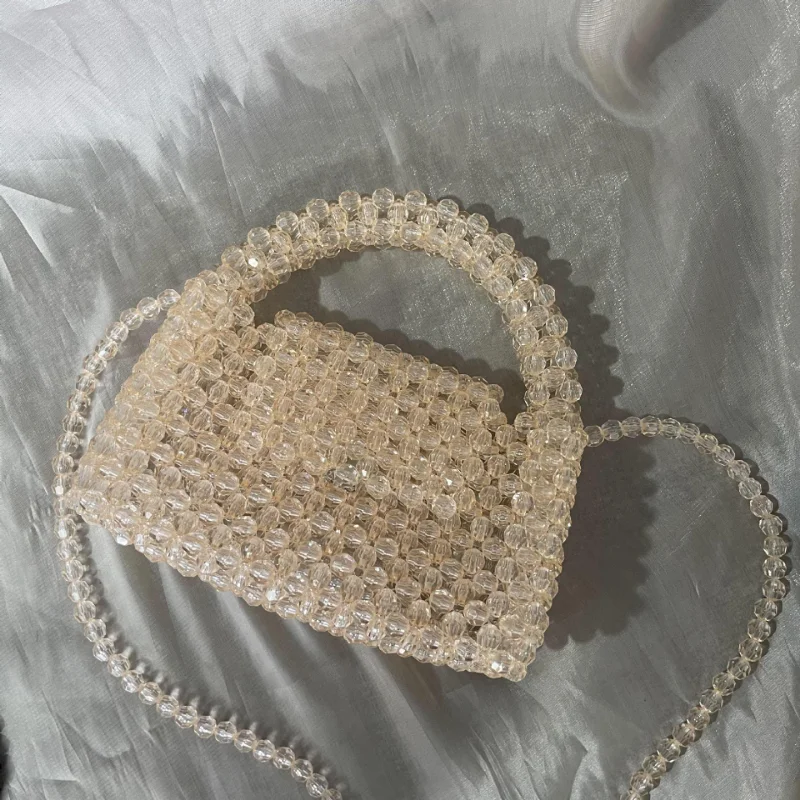 Party Evening Simple Retro Acrylic 2023 Lady Fashion Solid Color Handwoven Shoulder Handbag Customized Crossbody Bags for Woman