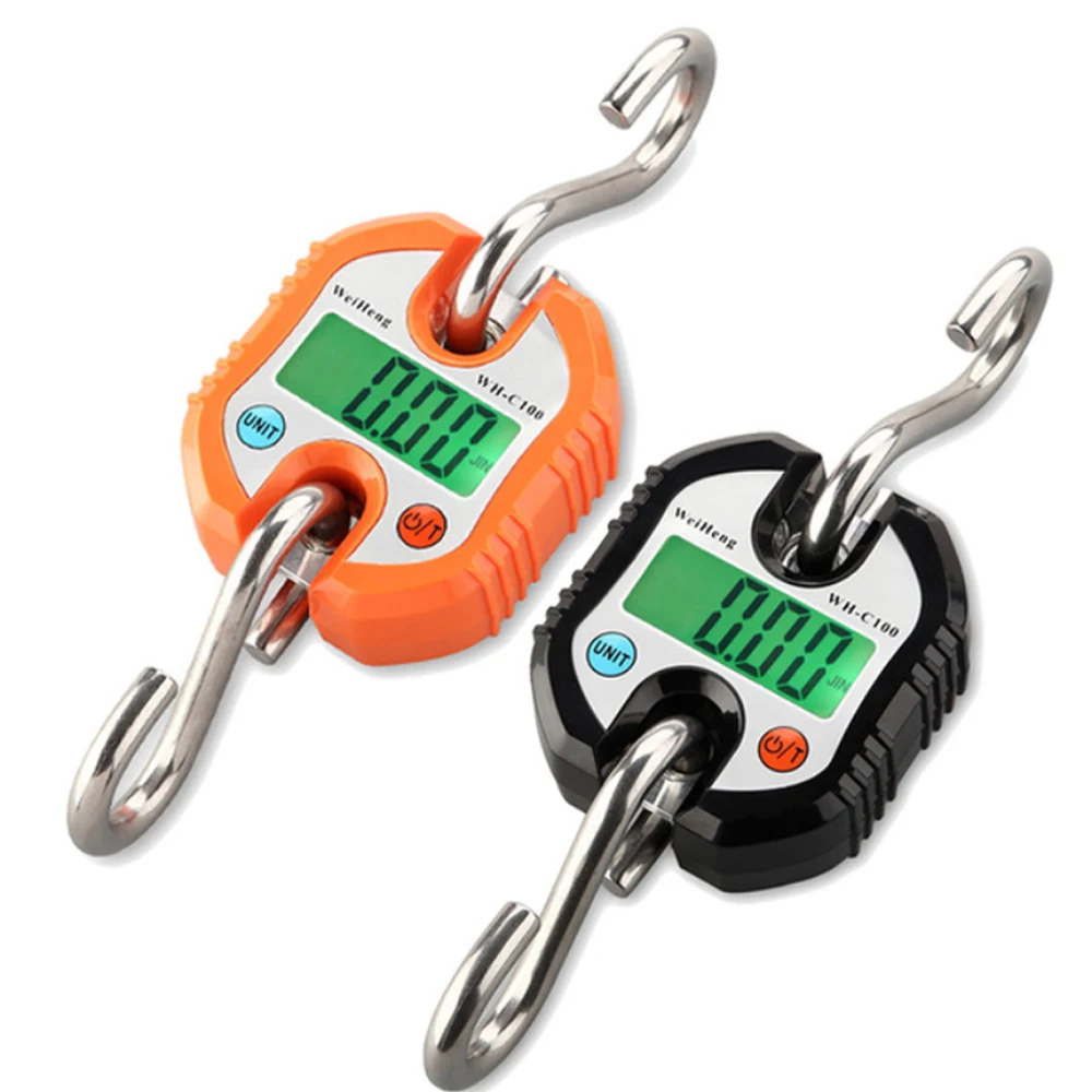 Mini Hanging Scale Heavy Electronic Digital Scales Stainless Steel 150kg 50g Luggage Scale Loop Weight Balance with Hook