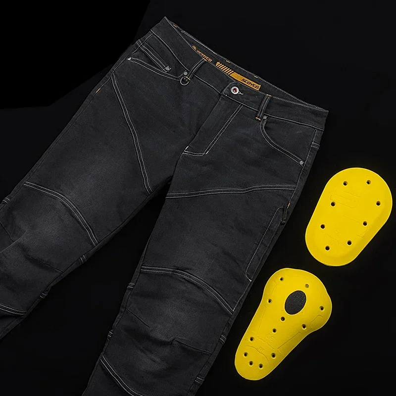 Брюки SCOYCO мужские мотоциклетные в ретро стиле дышащие джинсы для мотоциклистов