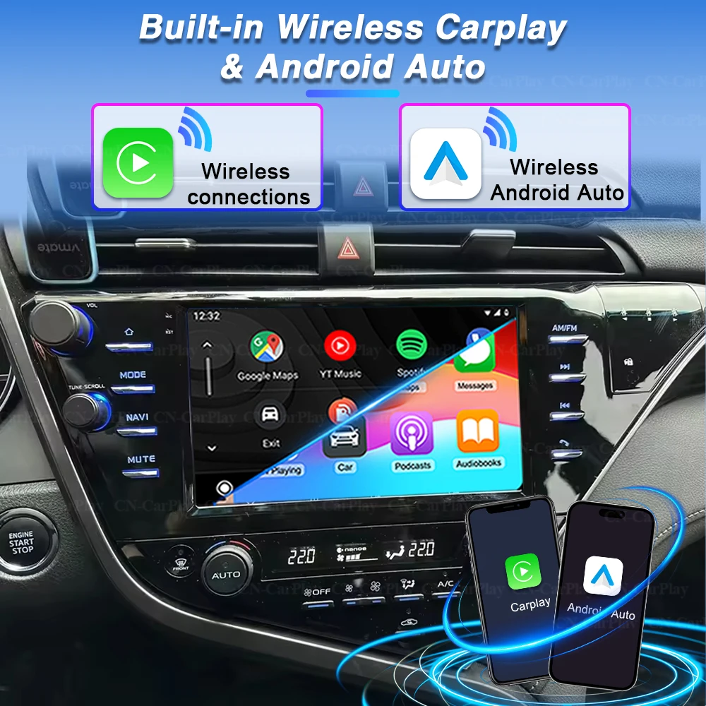 Фото Для Toyota Camry 8 XV 70 2017-2021: Мультимедийная стереосистема Android 16 с GPS-навигацией, высокопроизводительным процессором, сенсорным экраном и DVD №4