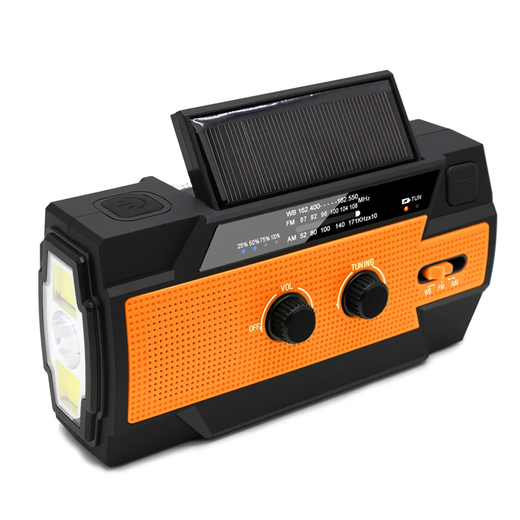 

Магнитола на солнечной батарее, светодиодный фонарик для кемпинга, походов, рыбалки, с сигнализацией, многофункциональное зарядное устройс...