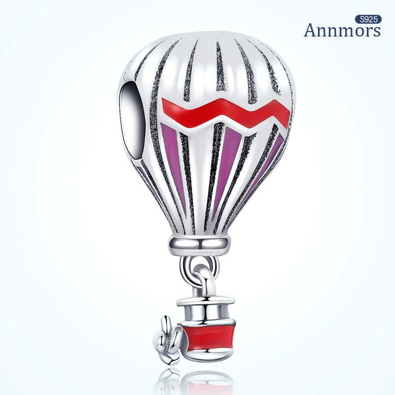 

Red Hot Air Balloon Travel Charms Fits Original Charms Bracelet Silver Plated Pendant Women Fashion Jewelry Beads