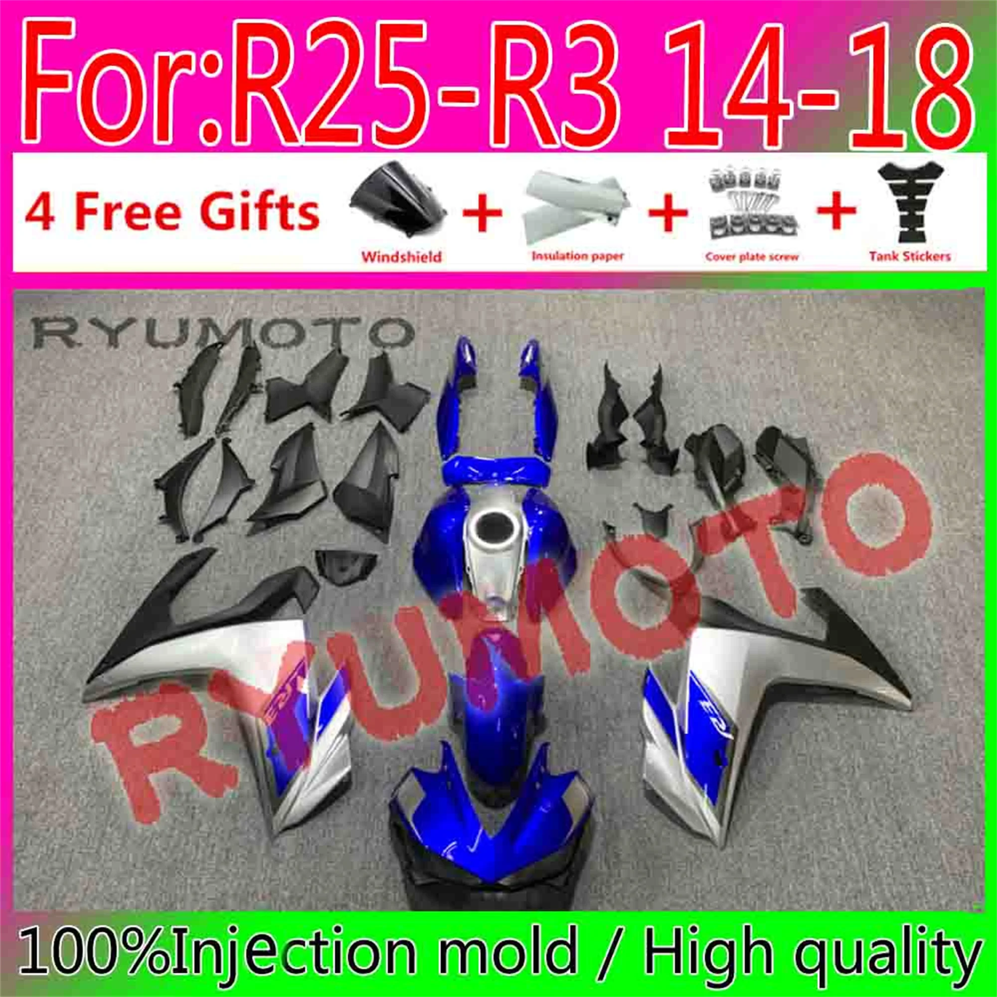 

New ABS Motorcycle Full Fairings Kit Fit For Yamaha YZF R3 2015 2016 2017 2018 YZF R25 15 16 17 18 fairing