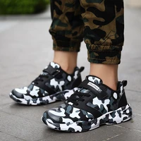 children shoes boys running shoes 2022 spring and autumn new leather camouflage boys sneakers student sports shoes for kids