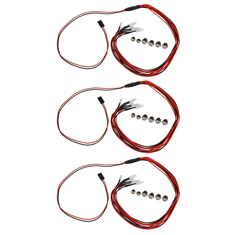 

18Pcs 6 LED Light Kit 2 White 2 Red 2 Blue For 1/10 1/8 Traxxas HSP SCX10 D90 HPI RC Car