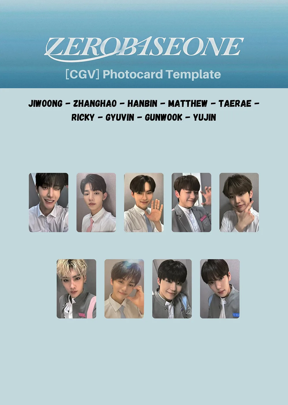 

9pcs/set Kpop ZEROBASEONE BOYS PLANET Photocards