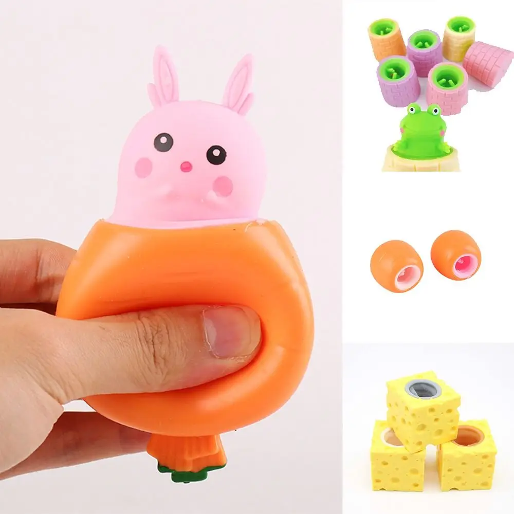 

Frog Pop Up Squeeze Toys Cute Cheese Mouse Hide and Seek Fidget Toys Cartoon Design Random Color Pinch Toy Children Toys