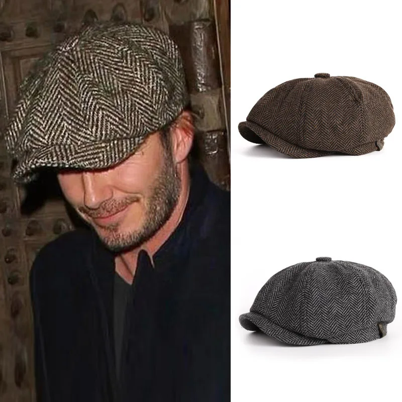 Unisex Autumn Winter Newsboy Caps Men And Women Warm Tweed Octagonal Hat For Male Detective Hats Retro Flat Caps Chapeau
