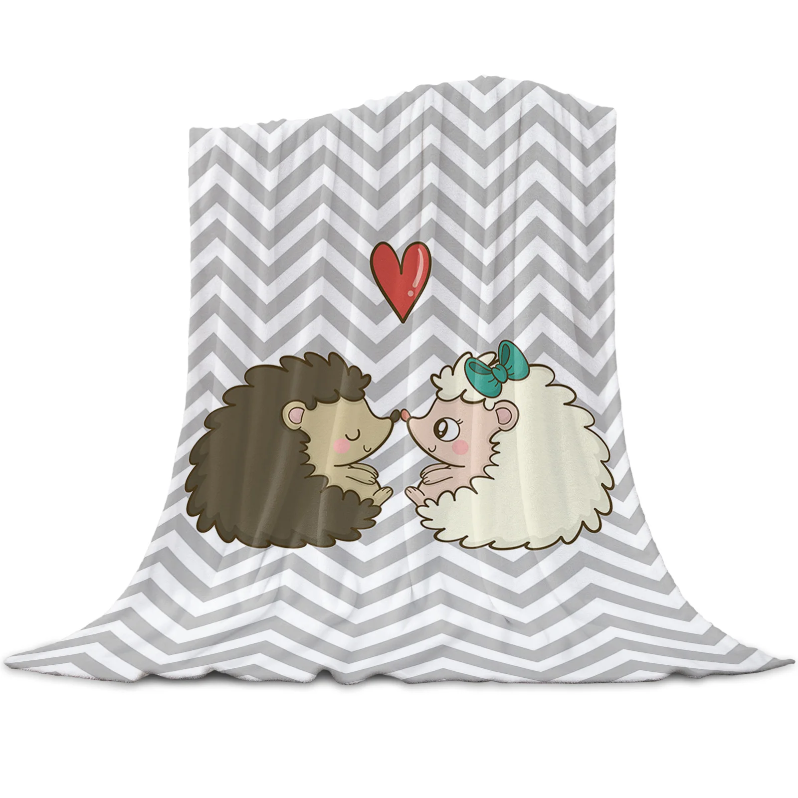 

Hedgehog Pattern Flannel Throw Blanket Winter Sofa Couch Bed Super Lightweight Soft Warm Cozy Boys Girls Birthday Camping Gifts