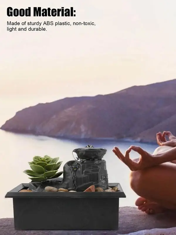 

LED Water Fountain Water Fountain For Desk Tabletop Fountain With River Stones Relaxion Waterfall Fountain Office Tabletop