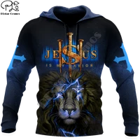 newfashion christian child of god savior jesus lion retro tattoo pullover 3dprint menwomen harajuku casual funny zip hoodies 4d