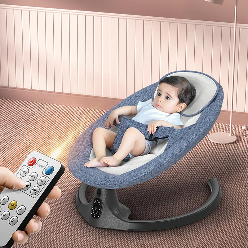 Baby Electric Rocking Chair Newborn Sleeping Cradle Bed Smart Timing Kids Breastfeeding Recliner With Remote Control and Awning