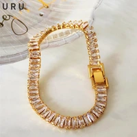 fashion jewelry high quality aaa zircon bracelet popular style delicate design brass metal golden plating women bracelet gifts