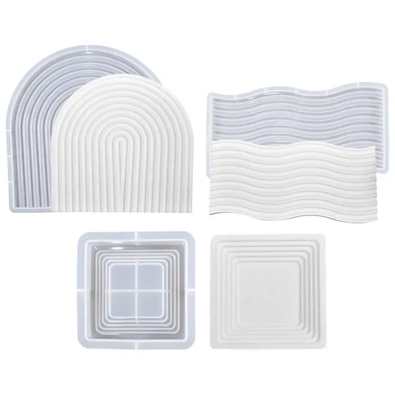 

Arch Storage Tray Silicone Molds DIY Cement Plaster Coaster Concrete Wave Rainbow Curved Surface Pottery Mould Home Decor