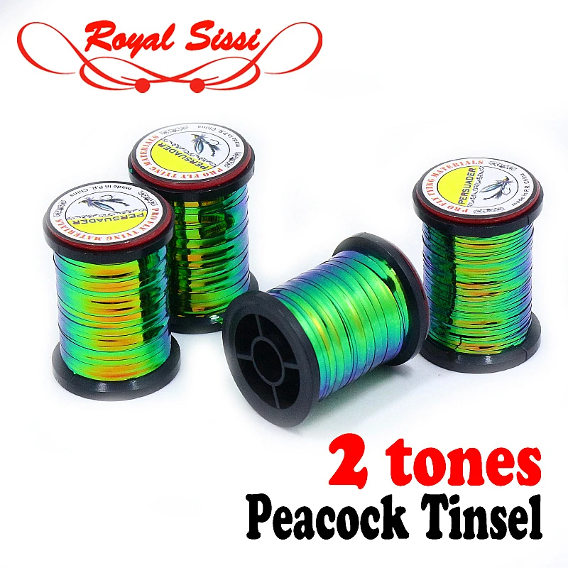 Новая разработка 4 катушки бобина из павлина плоская мишура двухцветная