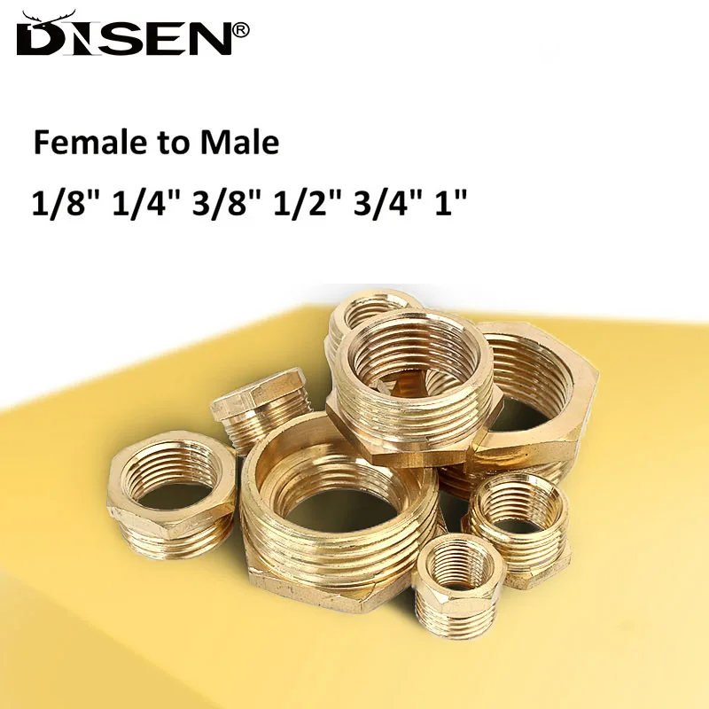

Copper Hex Bushing Reducer Pipe Fitting 1/8 1/4 3/8 1/2 3/4 F to M Threaded Reducing Copper Water Gas Adapter Coupler Connector