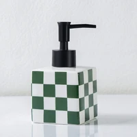 square ceramic liquid soap dispenser bathroom hand press sanitizer bottle hotel shampoo shower gel disinfectant blackbluegreen