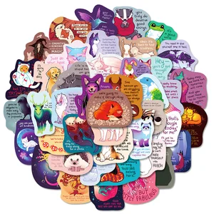 103050100pcs cute cartoon animal motivational phrase graffiti stickers decal diary scrapbook luggage laptop sticker kids toy free global shipping