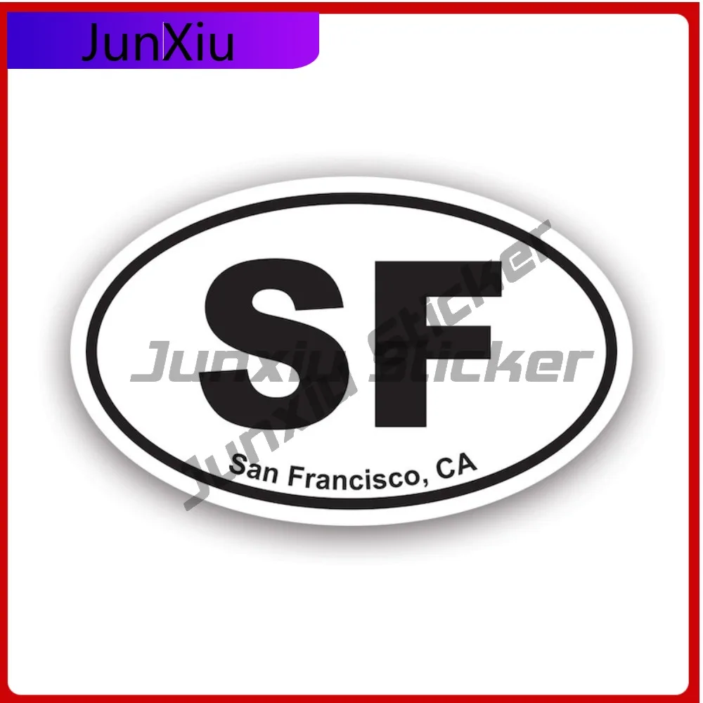 Фото Овальная наклейка Sf San Francisco, креативные наклейки Golden Gate California Ca Cali, автомобильный декор, наклейка на автомобиль, виниловая наклейка, водонепроницаемая №1