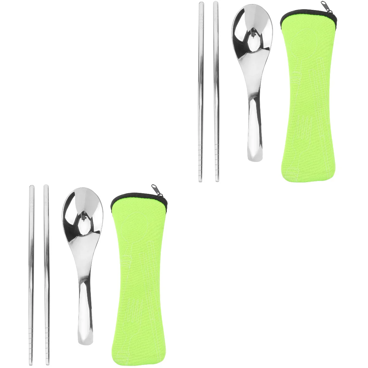 

Set Portable Chopsticks Tableware Spoon Utensils Eating Flatwaresteel Kit Stainless Silverware Wedding Kitchen Chopstick