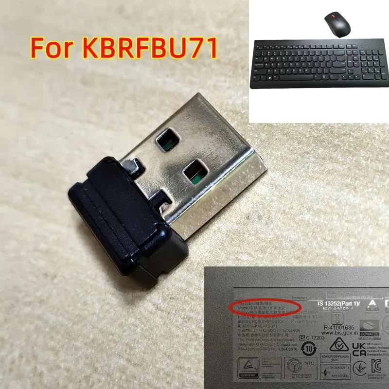Фото USB-адаптер с одним приемником для Lenovo KBRFBU71, беспроводная клавиатура и мышь, USB-адаптер (не совместим с KBRF3971) №2