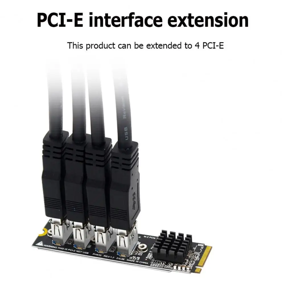 

Universal Useful M.2 M KEY PCI-E to 4 PCI-E X1 Adapter Card Corrosion Resistant PCI-E Riser Card Durable for Computer GPU