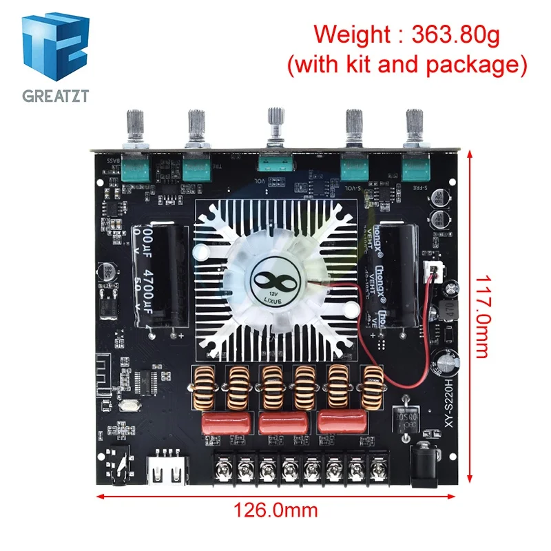 Фото XY-S220H 160W*2+220W TDA7498 Bluetooth-плата усилителя мощности для сабвуфера, 2.1-канальная Hi-Fi аудиоплата усилителя мощности класса D №2