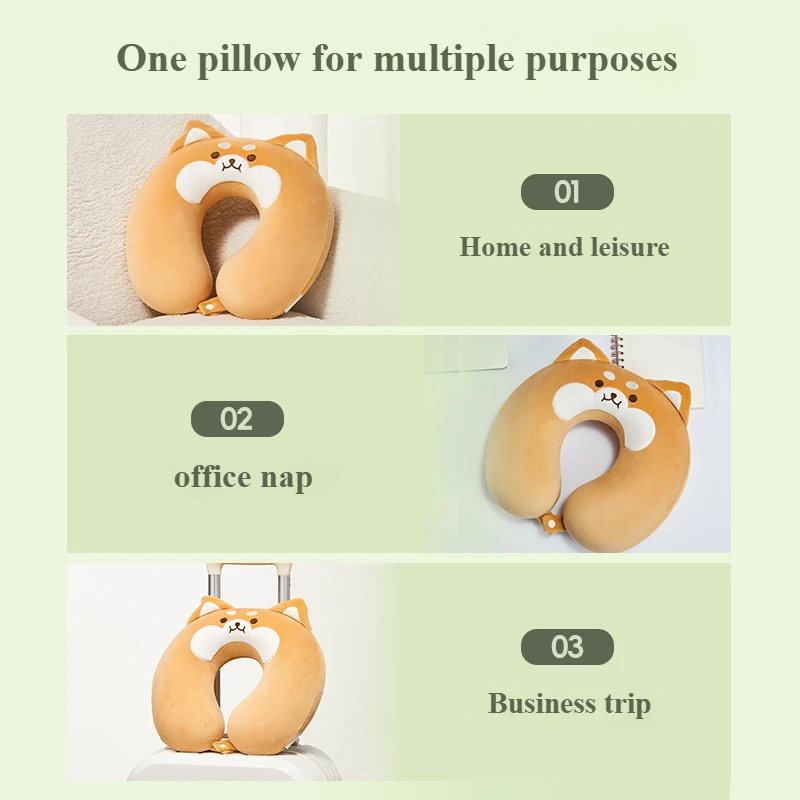 Подушка MINISO Сиба-ину U-образная защита для шеи портативная детская игрушка офиса