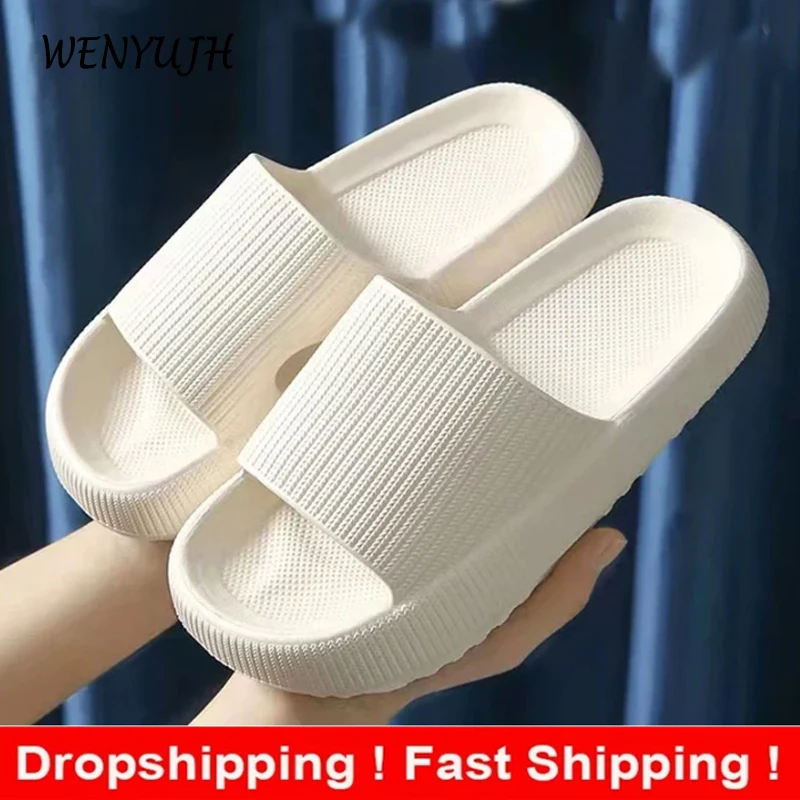 

Сланцы для мужчин и женщин, сандалии на толстой платформе, мягкая подошва, Эва, Нескользящие, для ванной комнаты, домашние тапочки, лето 2023