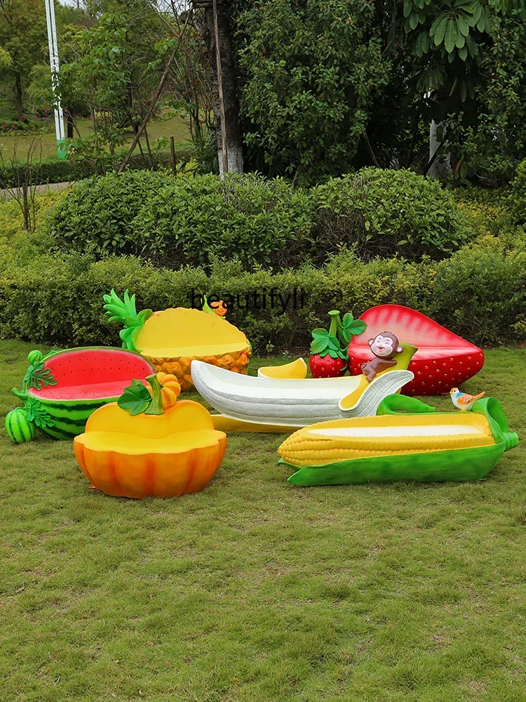 Уличный мультяшный табурет FRP для детского сада торгового центра скульптурные